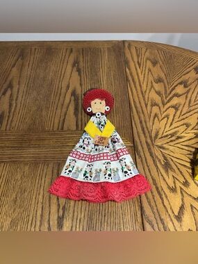 Handmade Red-Cream Cow Print Kitchen Spoon Doll | Kiss the Cook